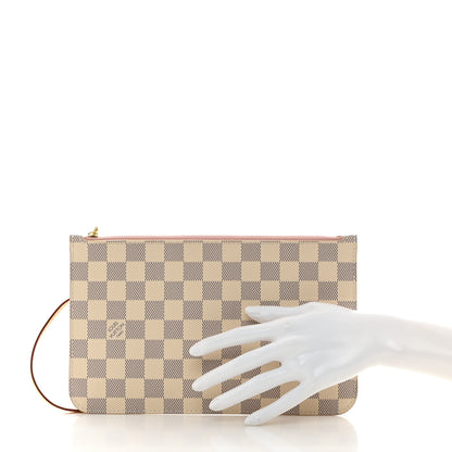 Louis Vuitton Damier Azur Neverfull MM GM Pochette Rose Ballerine 2 of 6