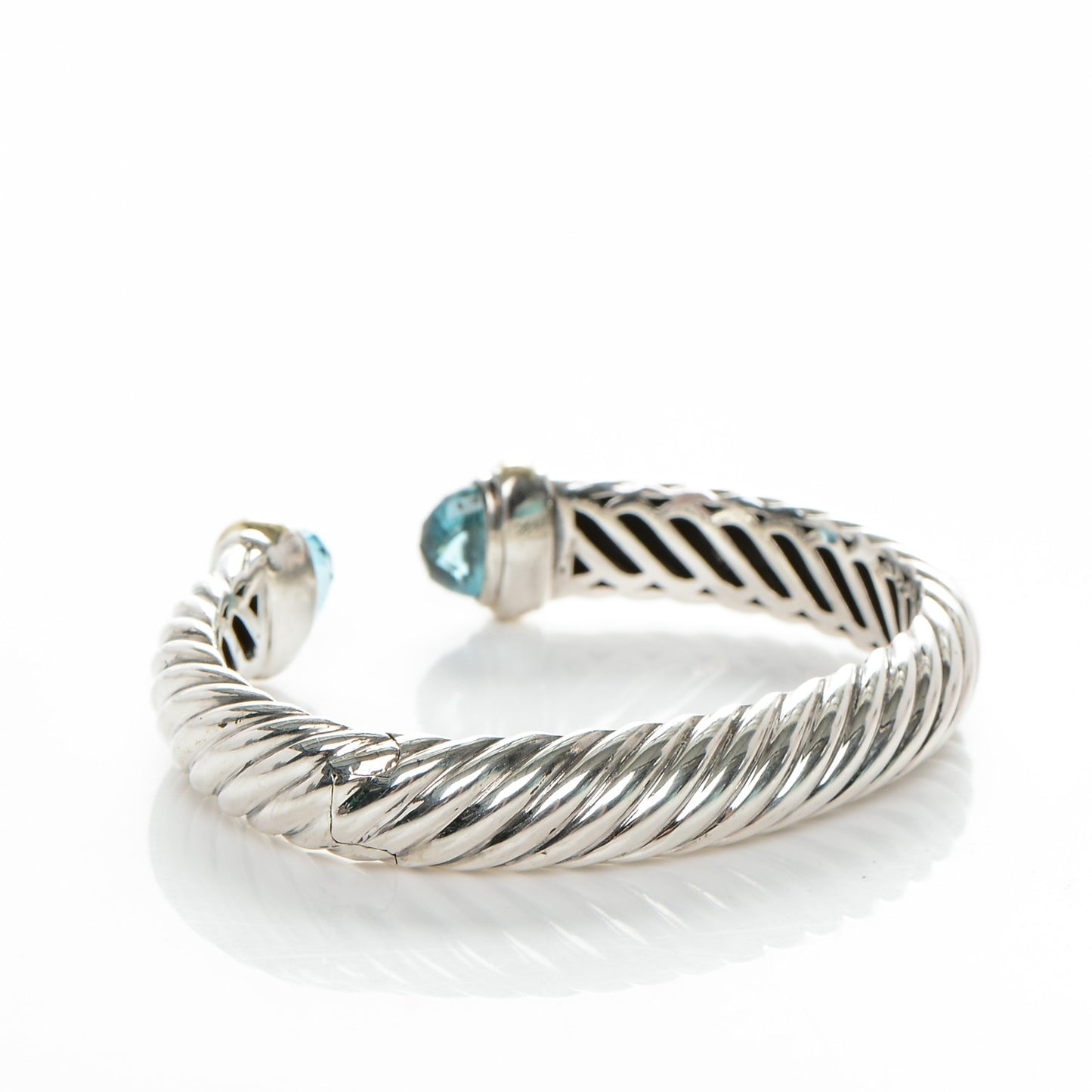Sterling Silver 18K Yellow Gold Blue Topaz Waverly Bracelet