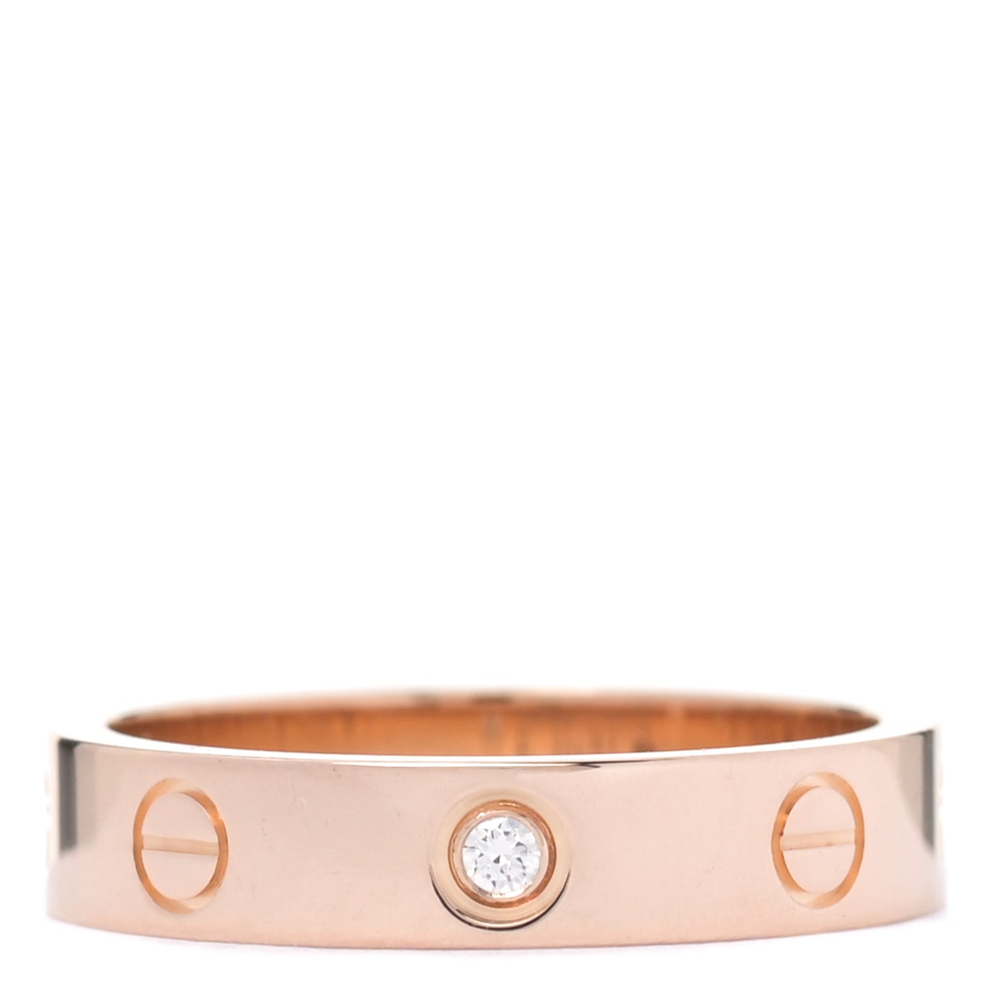 18K Pink Gold Diamond 4mm LOVE Wedding Band Ring 52 6