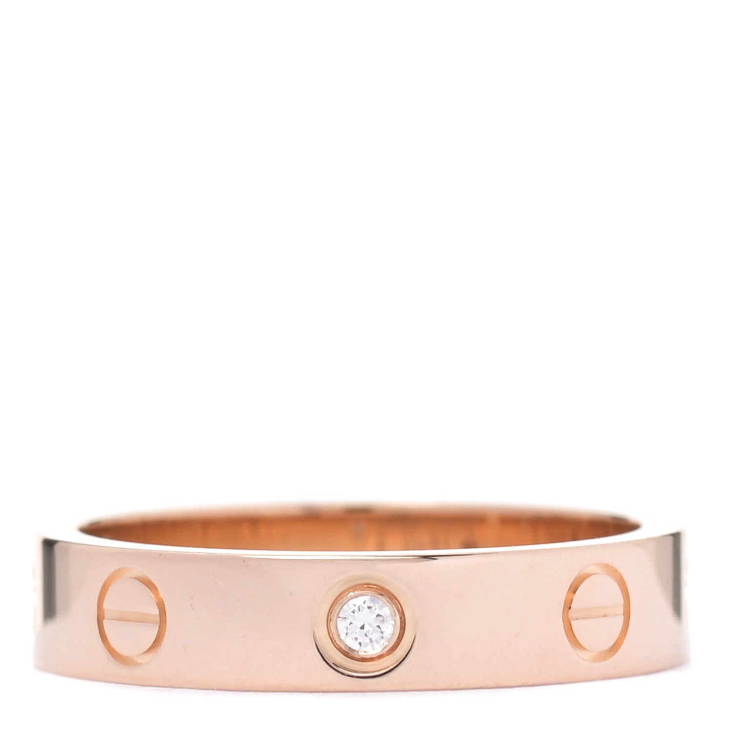 Cartier 18K Pink Gold Diamond 4mm LOVE Wedding Band Ring 52 6 1 of 4