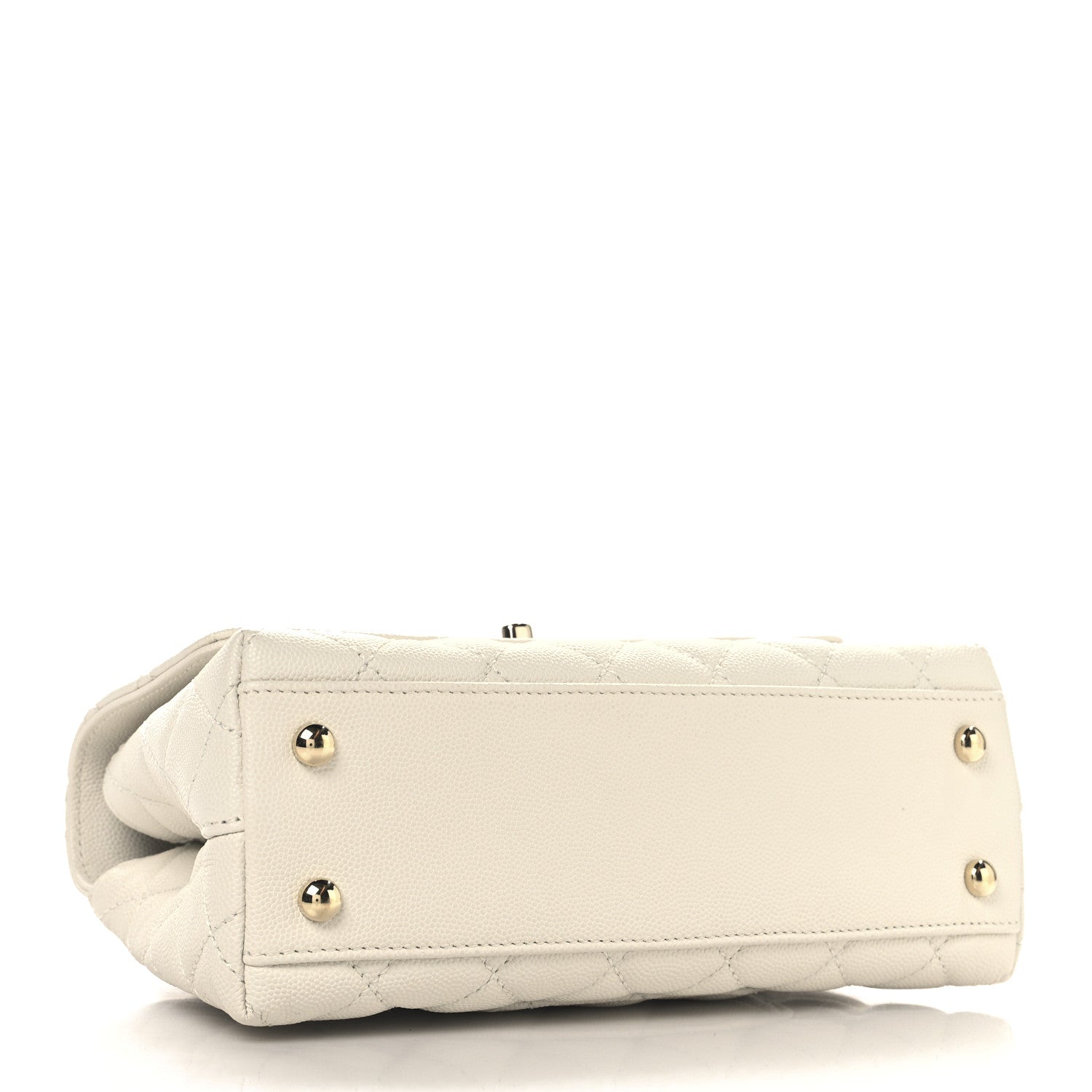Chanel Caviar Quilted Mini Coco Handle Flap White 4 of 10