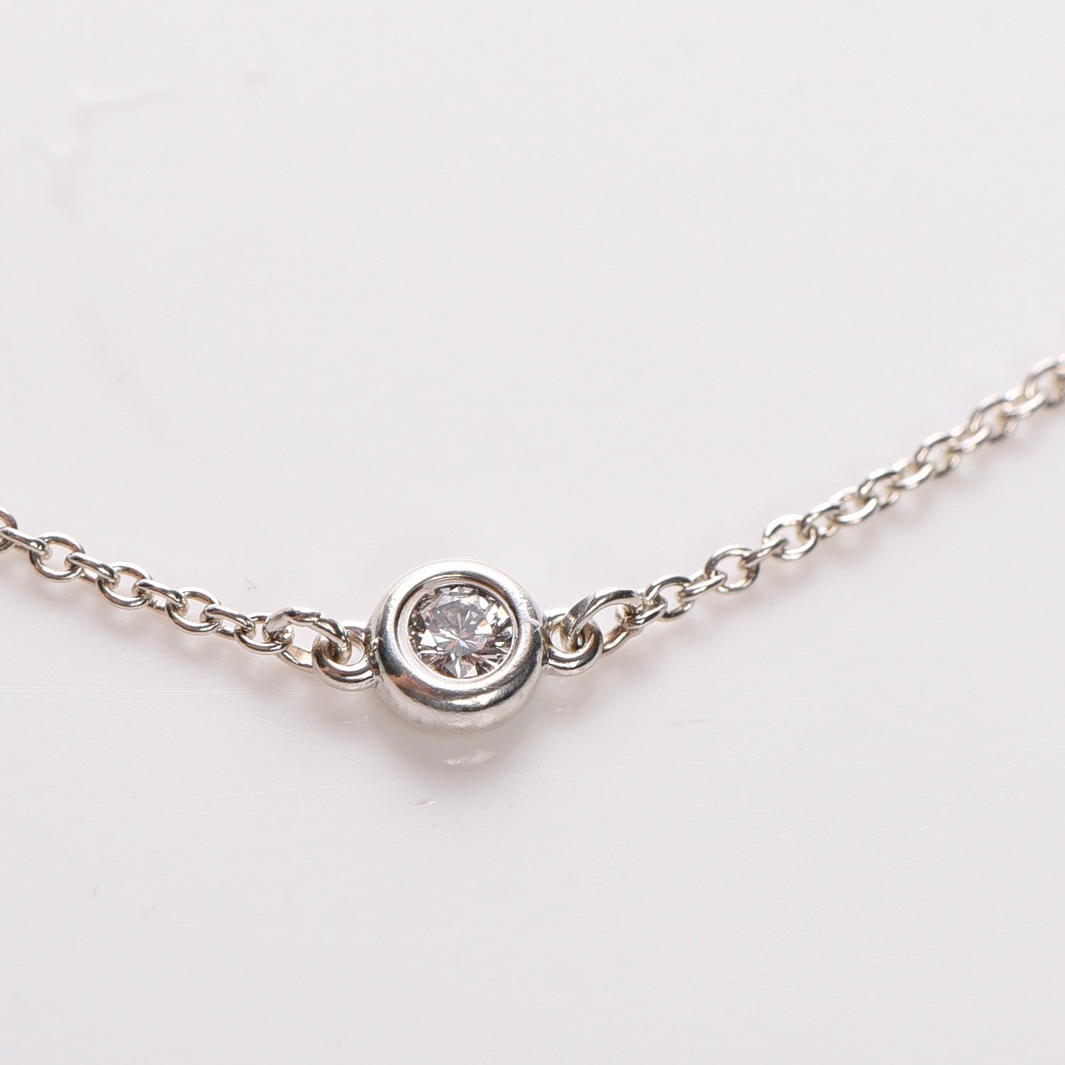 Tiffany Sterling Silver Diamond .05ct Elsa Peretti Diamonds by the Yard Bracelet 3 of 10