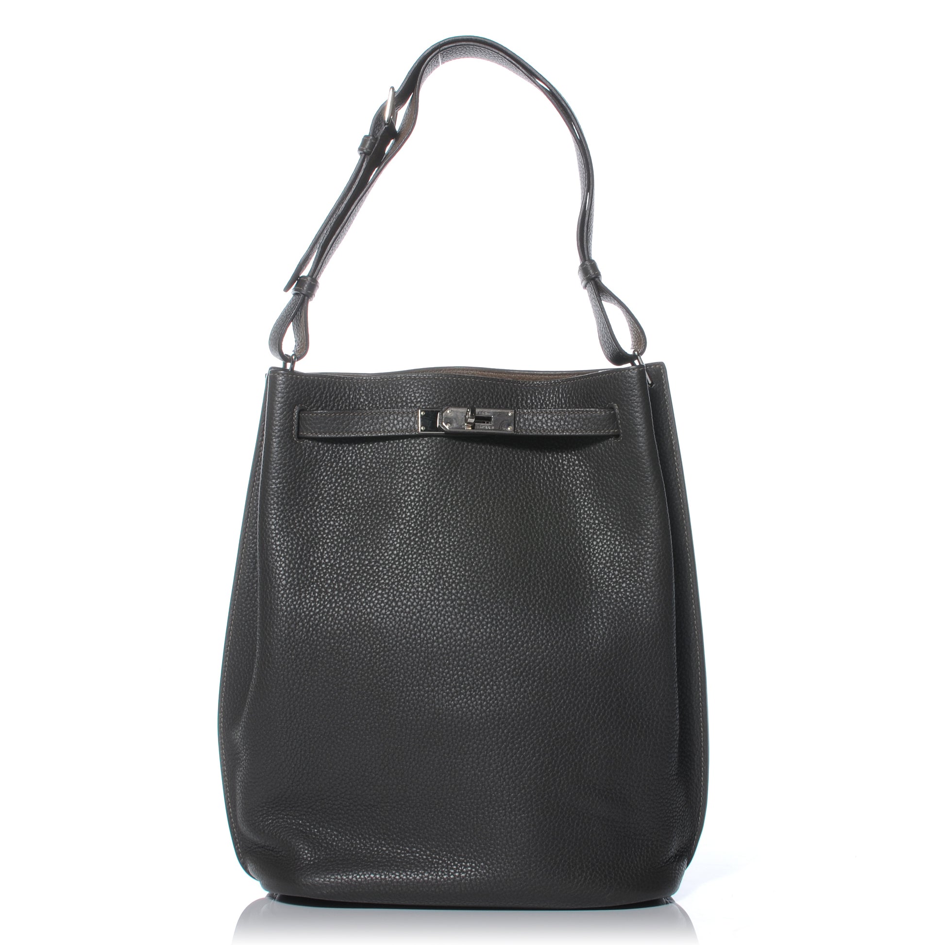 Hermes Taurillon Clemence So Kelly 26 Graphite and Etoupe 1 of 10