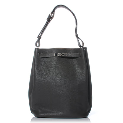 Hermes Taurillon Clemence So Kelly 26 Graphite and Etoupe 1 of 10