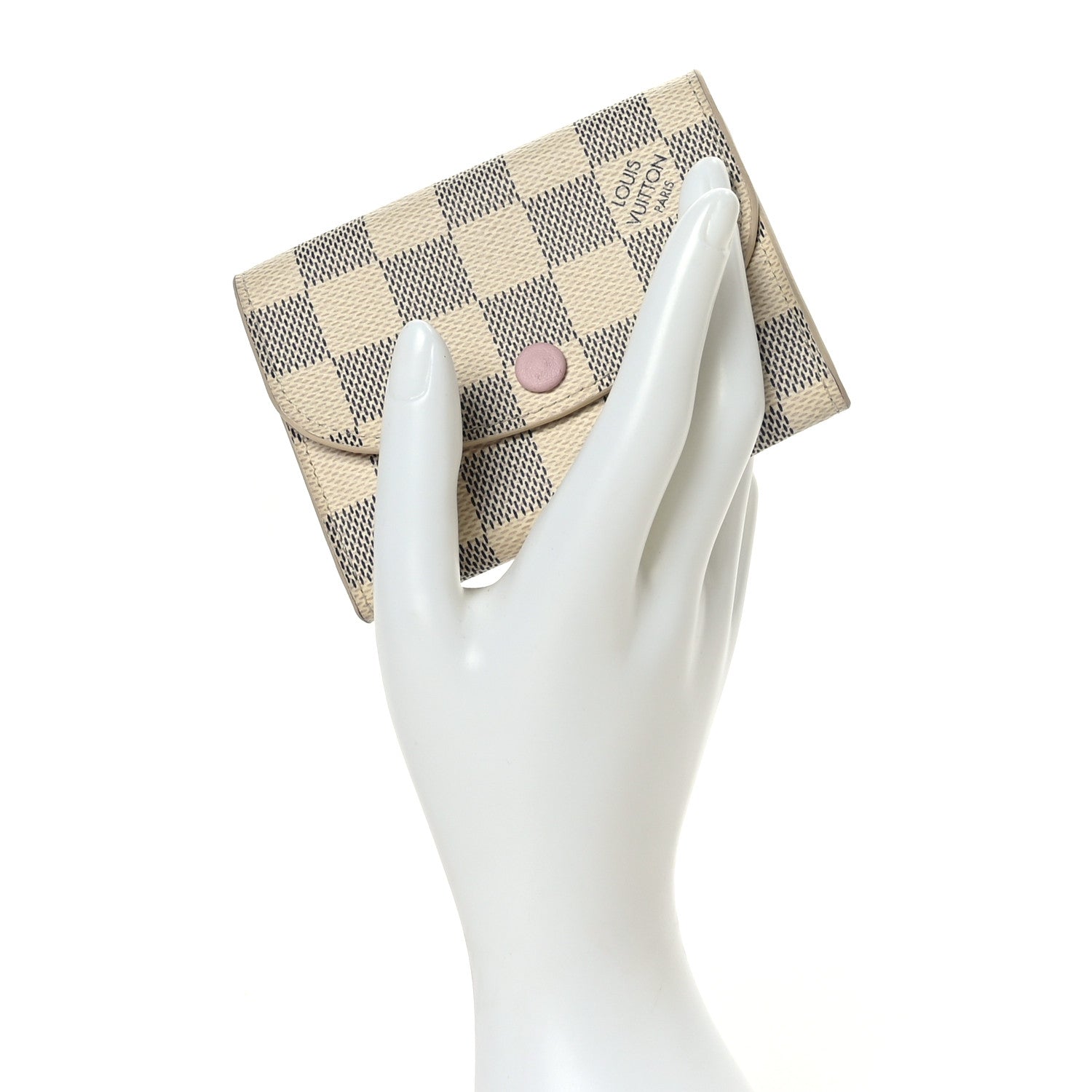 Louis Vuitton Damier Azur Rosalie Coin Purse Rose Ballerine 2 of 6