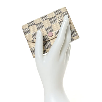 Louis Vuitton Damier Azur Rosalie Coin Purse Rose Ballerine 2 of 6