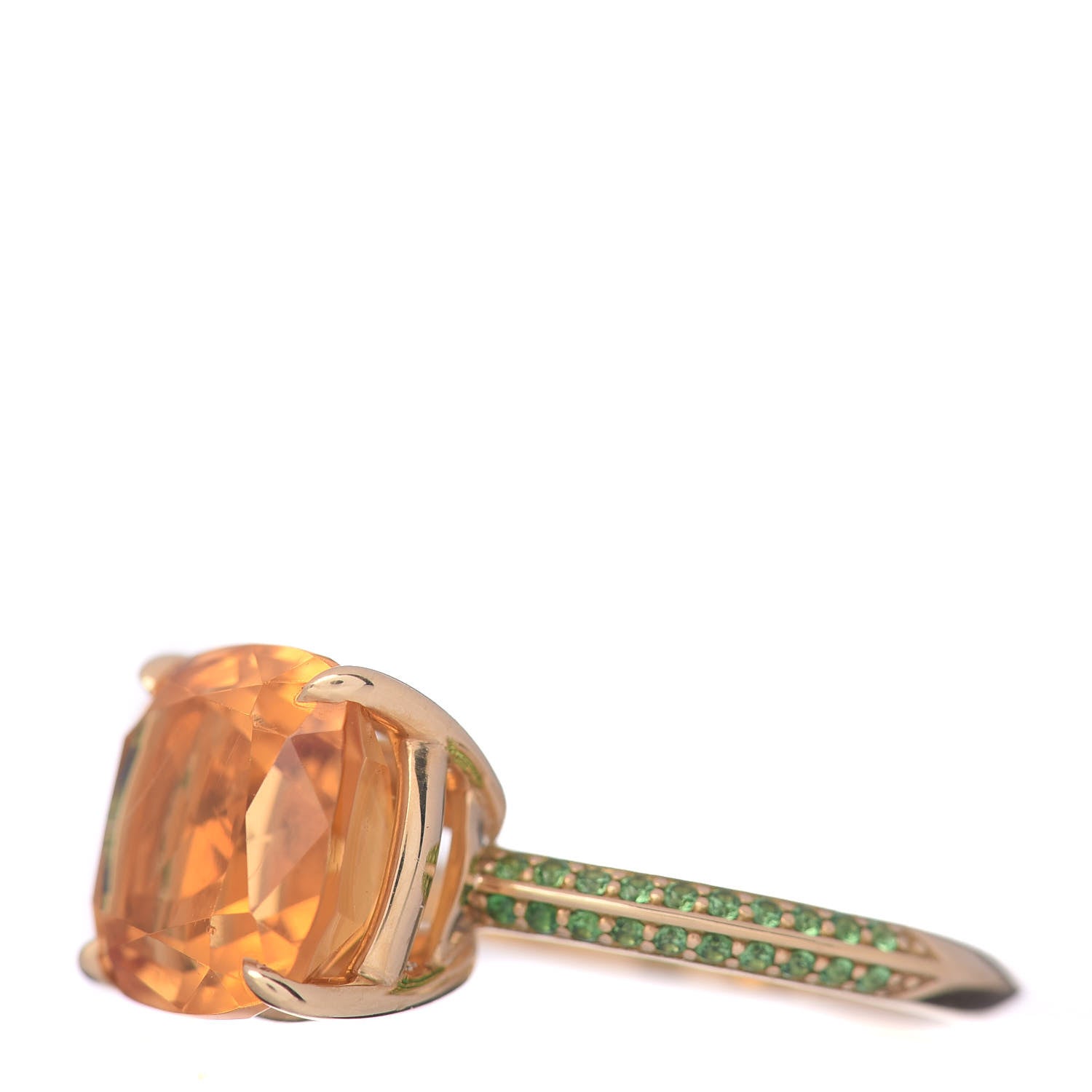 Tiffany 18K Yellow Gold Citrine Tsavorite Sparklers Ring 50 5.5 3 of 6