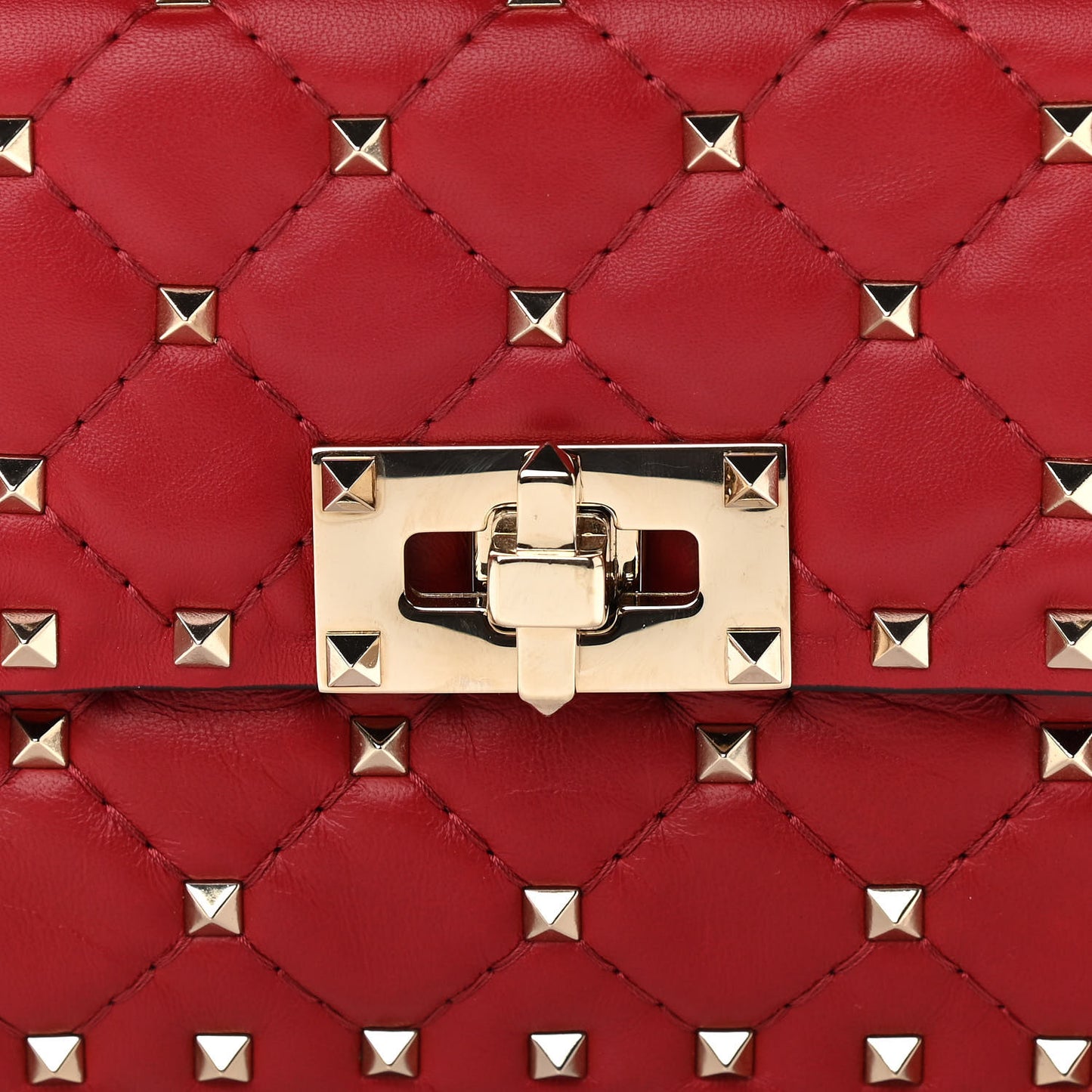Nappa Small Rockstud Spike Shoulder Bag Rosso Valentino