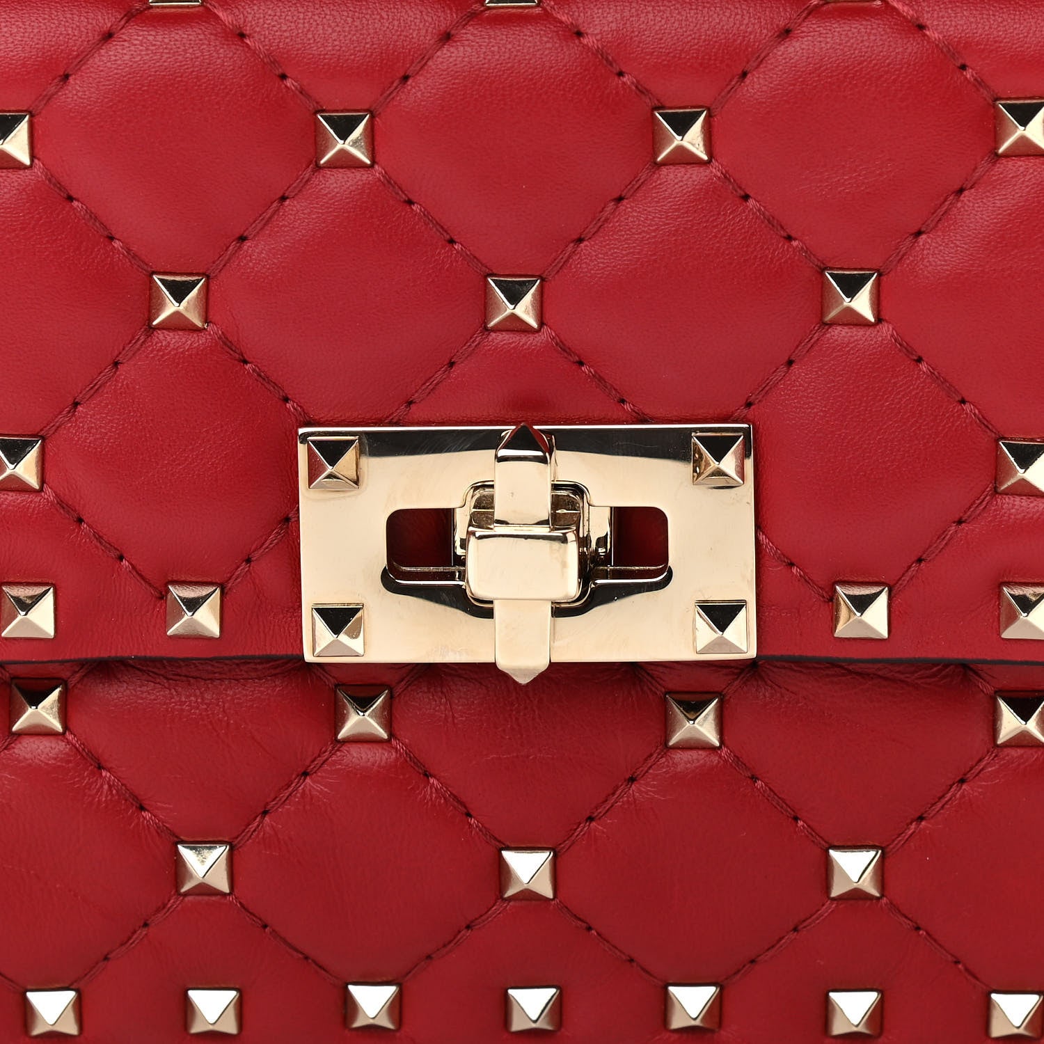 Valentino Garavani Nappa Small Rockstud Spike Shoulder Bag Rosso Valentino 7 of 9
