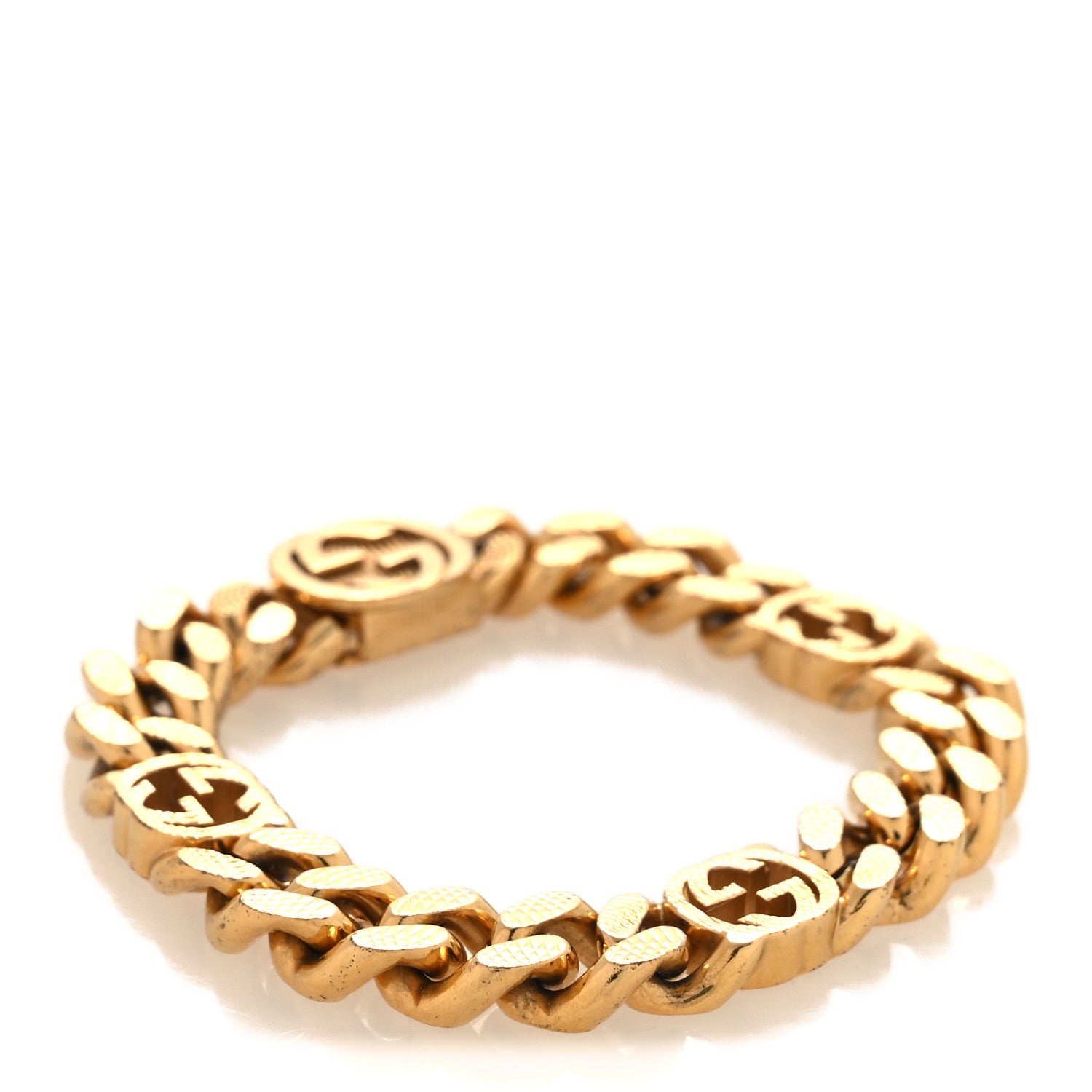 Gucci Interlocking G Curb Chain Bracelet S Gold 1 of 5