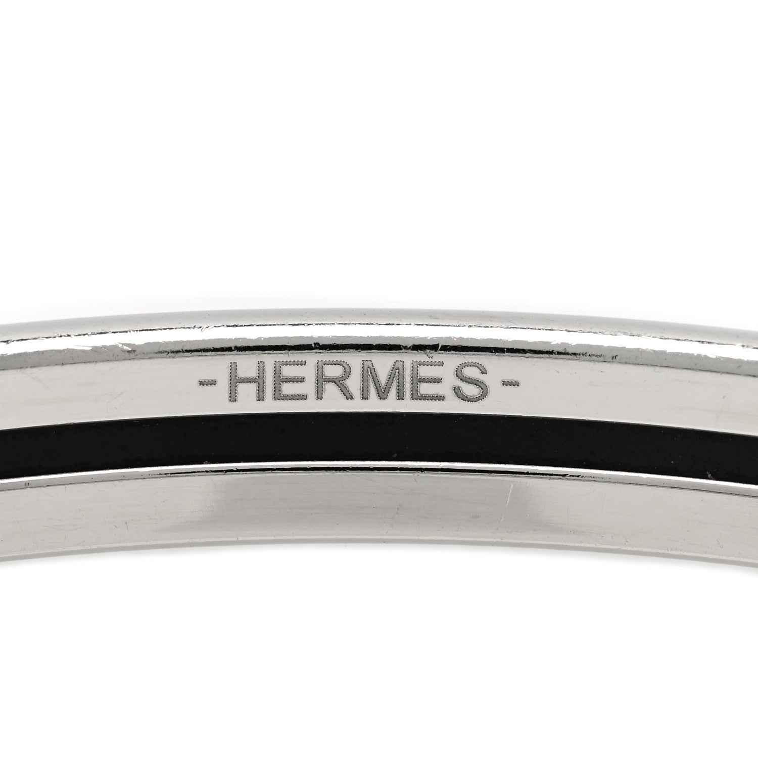 Hermes Enamel Printed Extra Narrow Printed Bracelet 65 Black 4 of 6