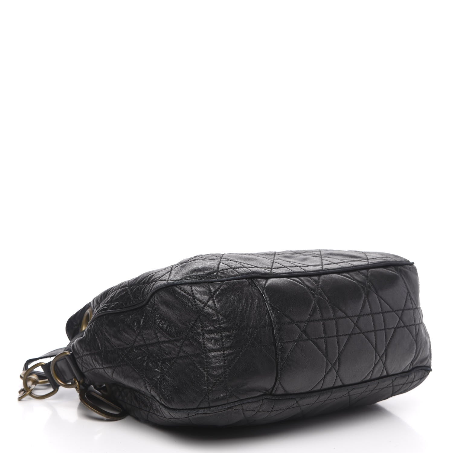 Christian Dior Lambskin Cannage Drawstring Bag Black 4 of 16