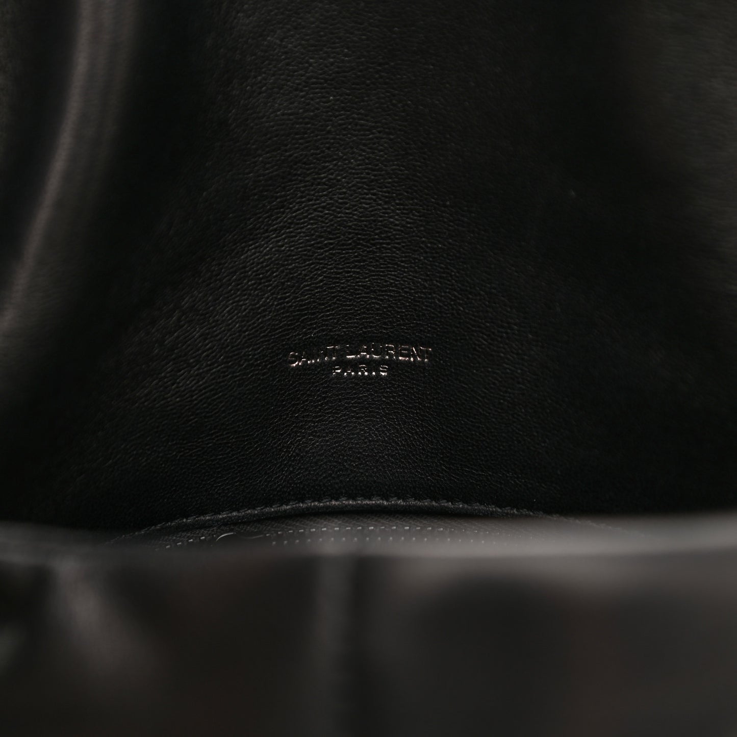 Lambskin Quilted Small Loulou Puffer Monogram Chain Satchel Black