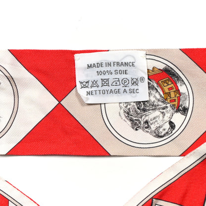 Hermes Silk Colliers Et Chiens Twilly Rouge White Mastic 4 of 4