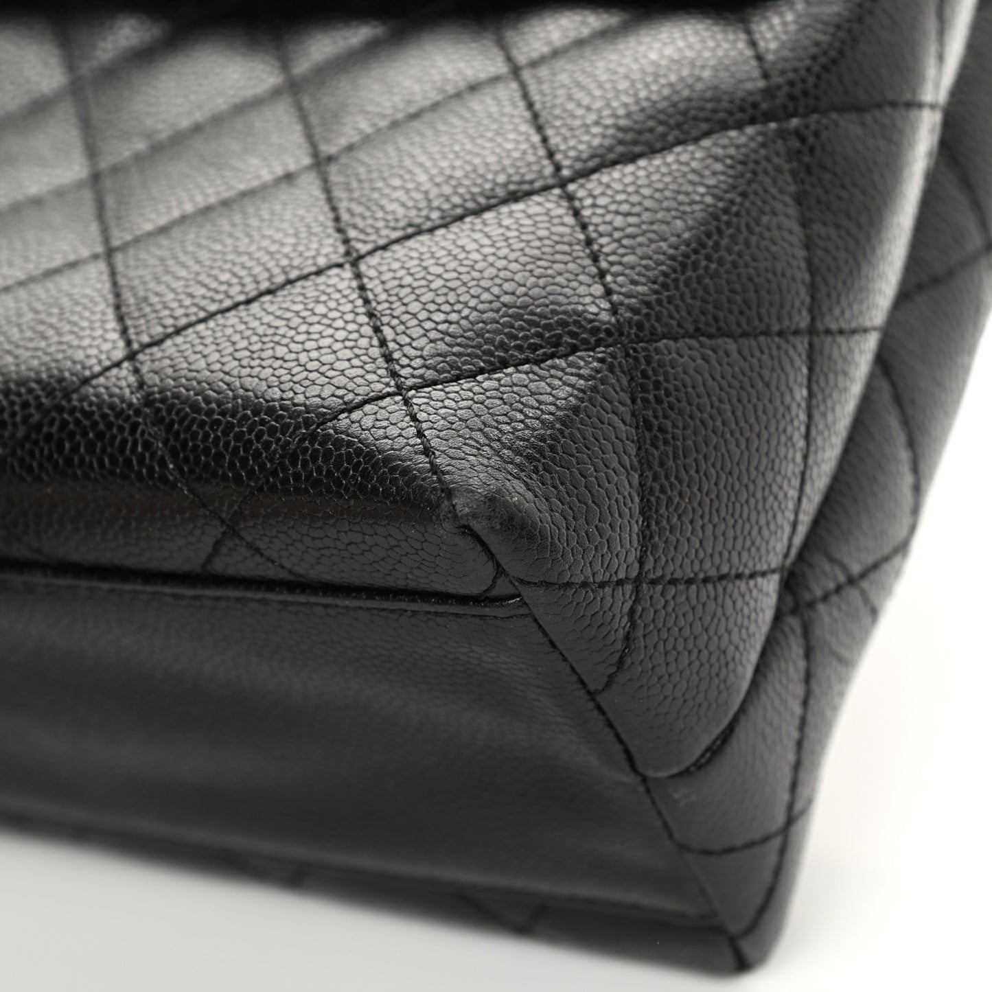 Caviar Quilted Jumbo Kelly Flap Black