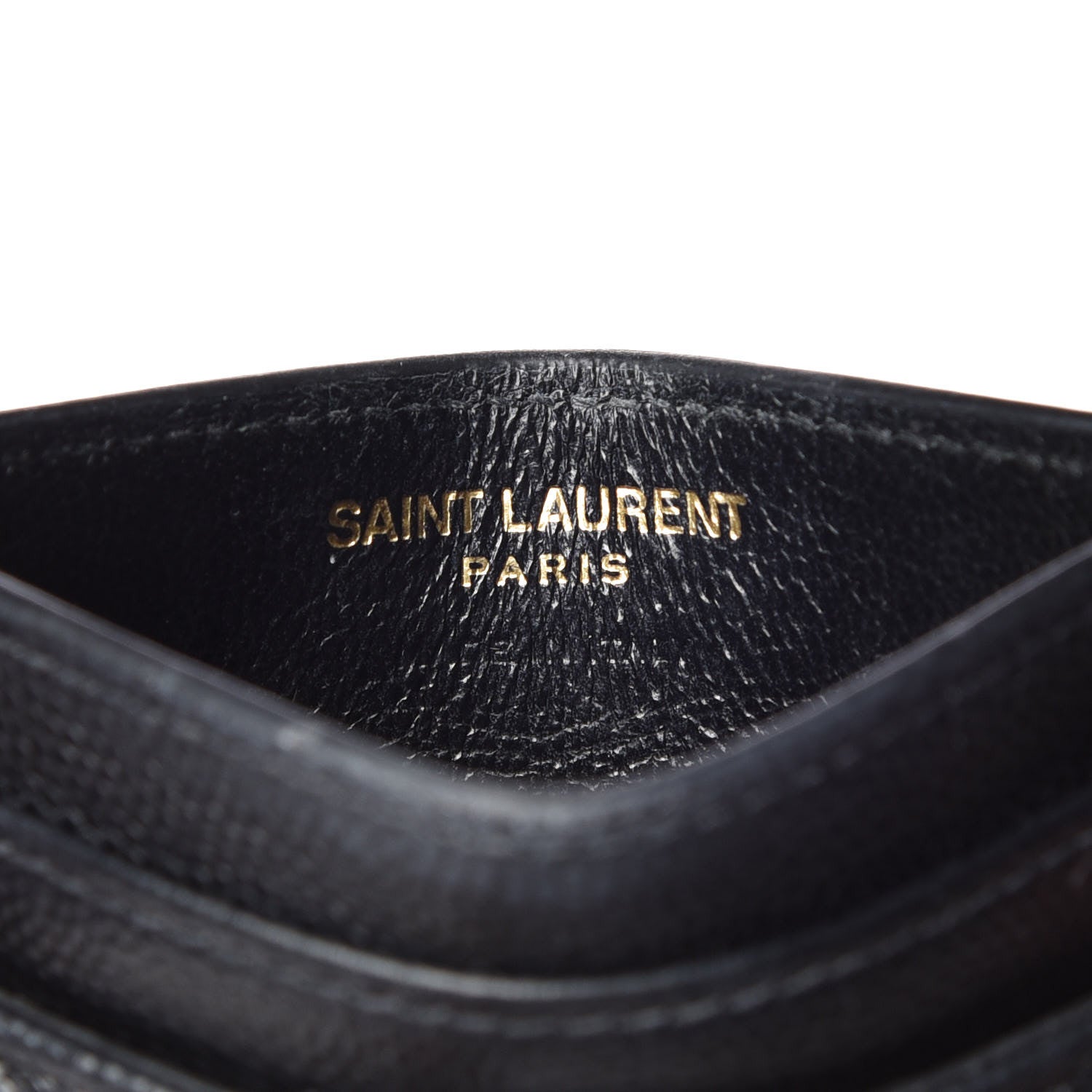 Saint Laurent Grain De Poudre Matelasse Chevron Monogram Credit Card Case Black 6 of 16