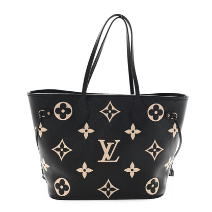 Louis Vuitton Empreinte Monogram Giant Neverfull MM Black Beige 1 of 11