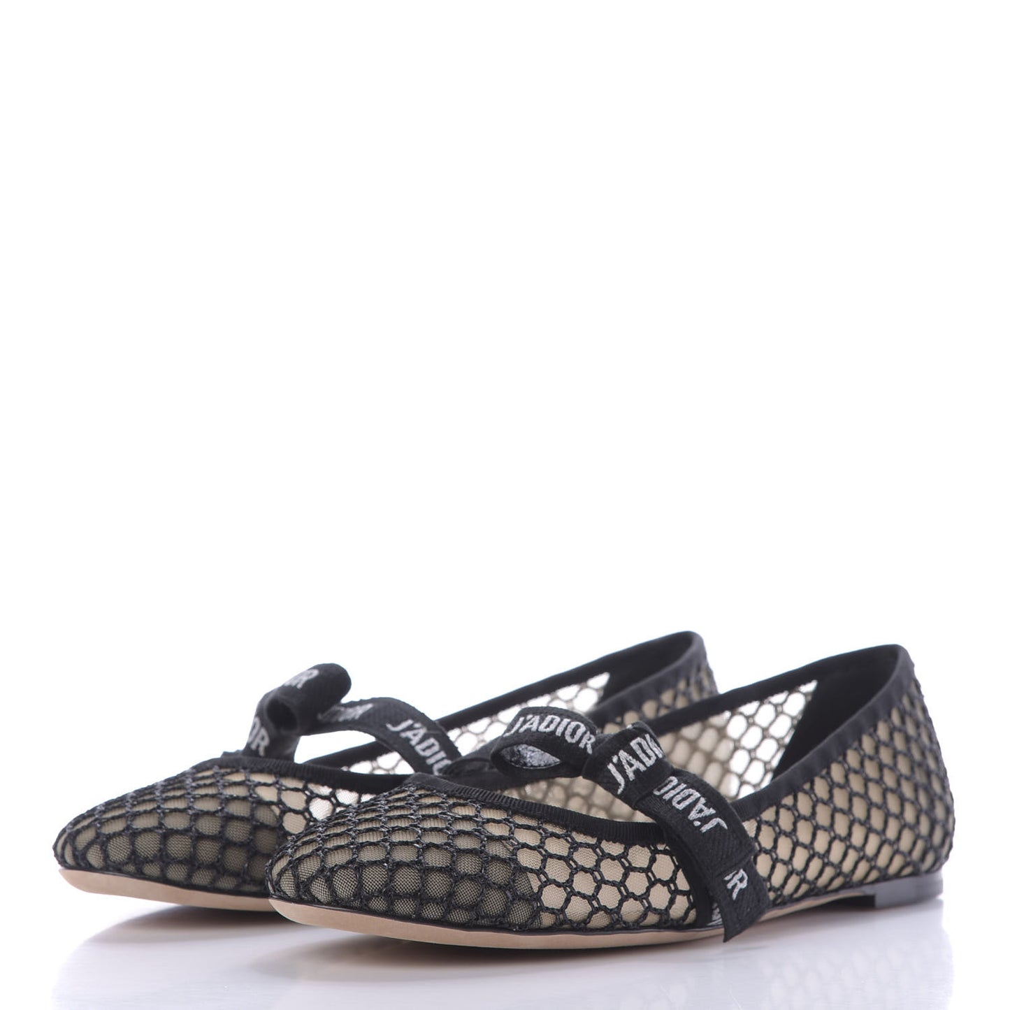 Resille Ribbon Miss J'Adior Ballet Flat 38 Black