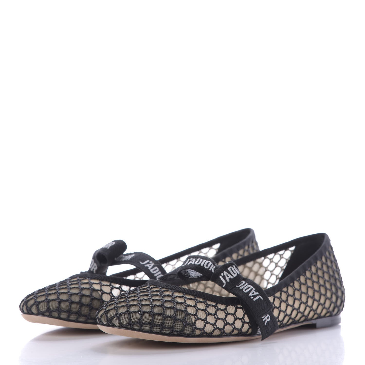 Christian Dior Resille Ribbon Miss J'Adior Ballet Flat 38 Black 3 of 10