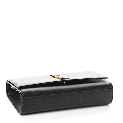 Saint Laurent Grain De Poudre Medium Classic Monogram Kate Satchel Black 3 of 9