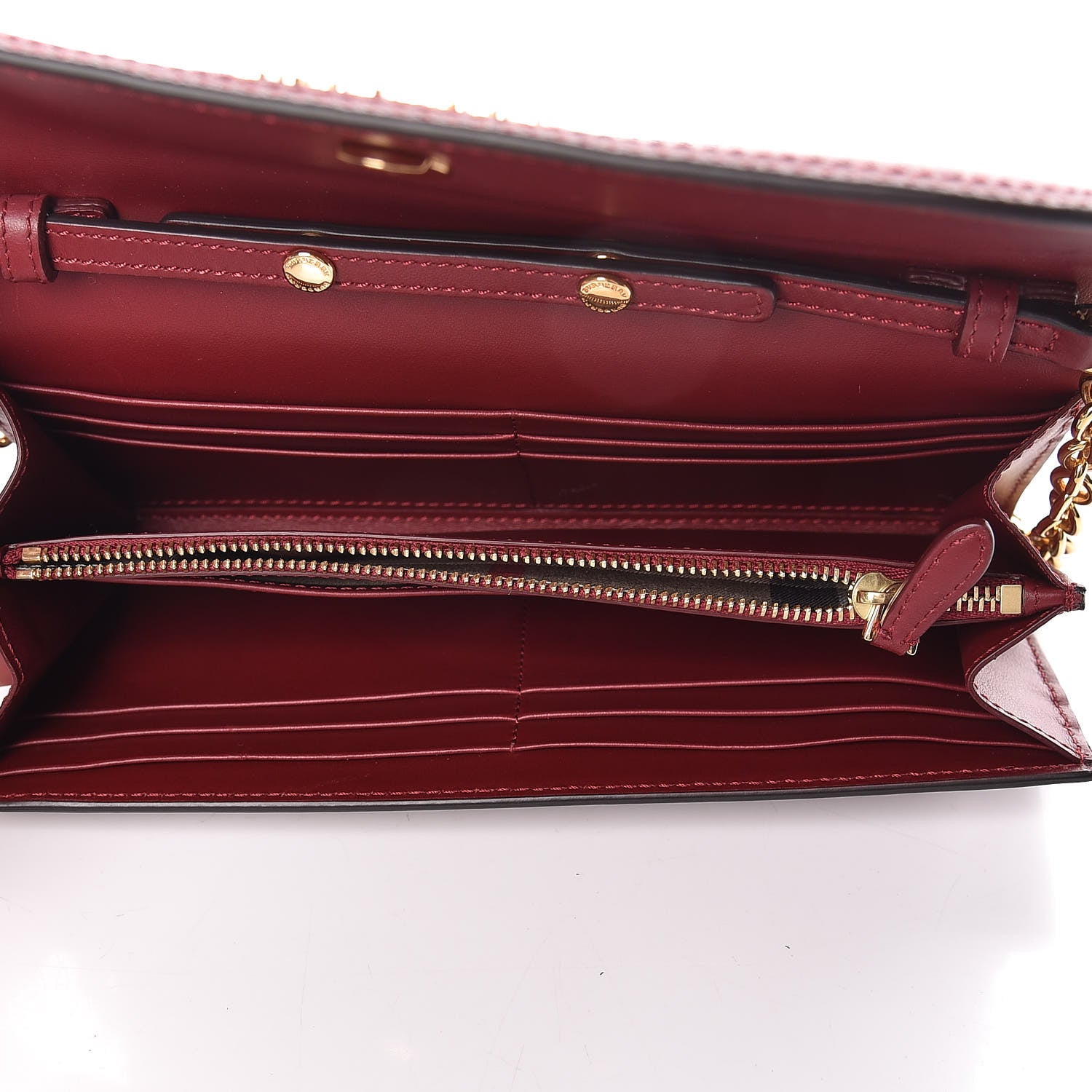 Burberry Grainy Calfskin Henley Wallet On Chain Burgundy 5 of 9