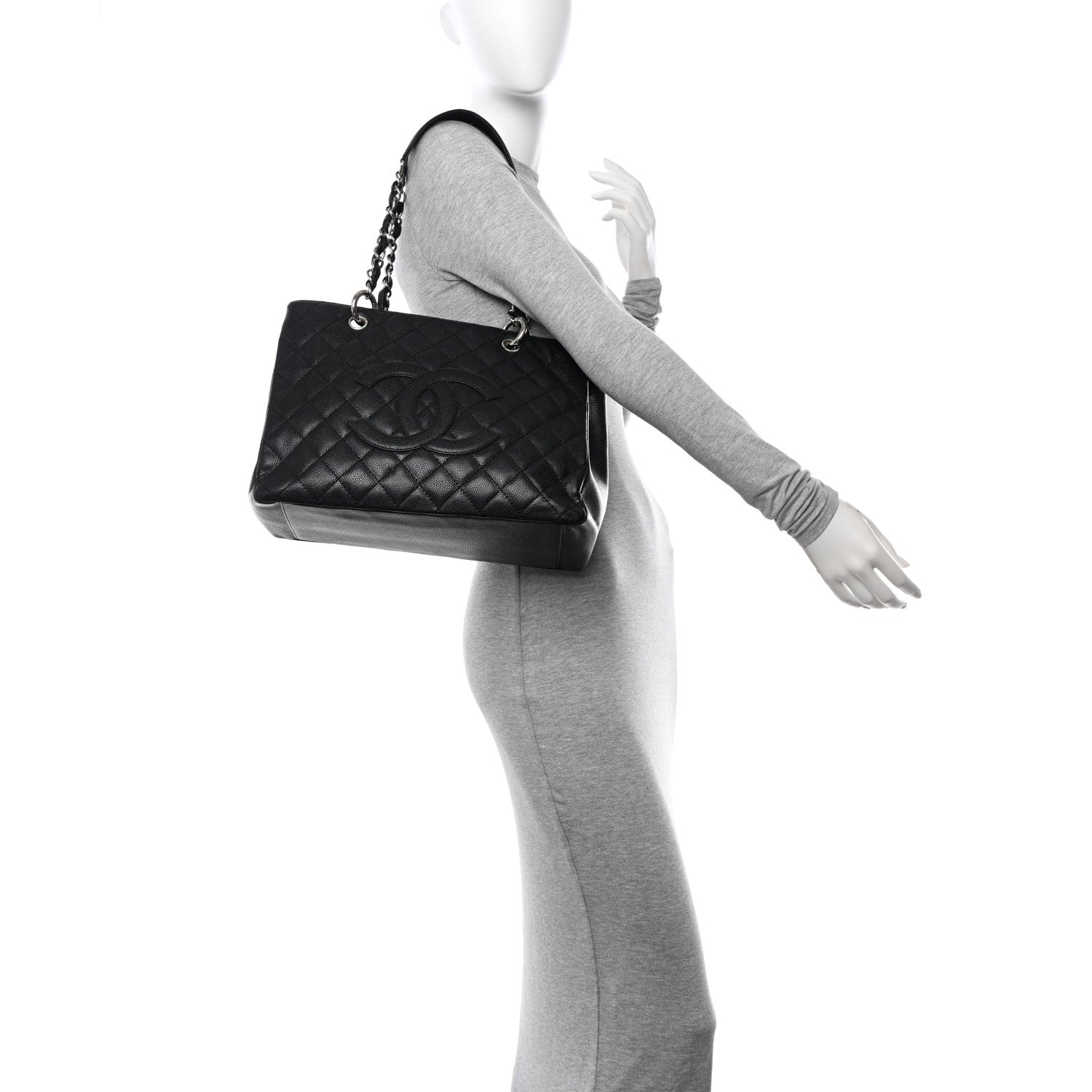 Chanel Caviar Quilted Grand Shopping Tote GST Black 2 of 14