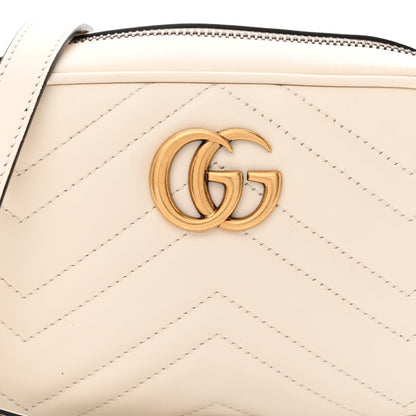 Gucci Calfskin Matelasse Mini GG Marmont Chain Shoulder Bag White 8 of 10