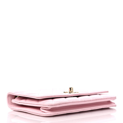 Chanel Lambskin Quilted Trendy CC Wallet On Chain WOC Pink 4 of 12