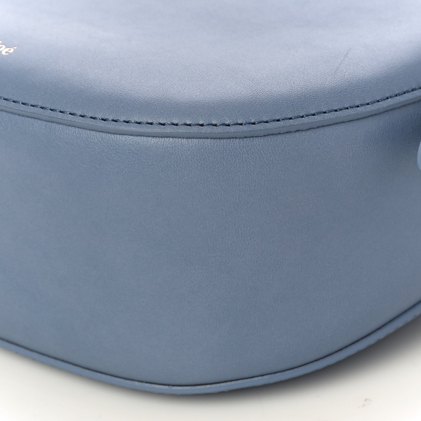 Small Grain Calfskin Kiss Bag Gentle Blue