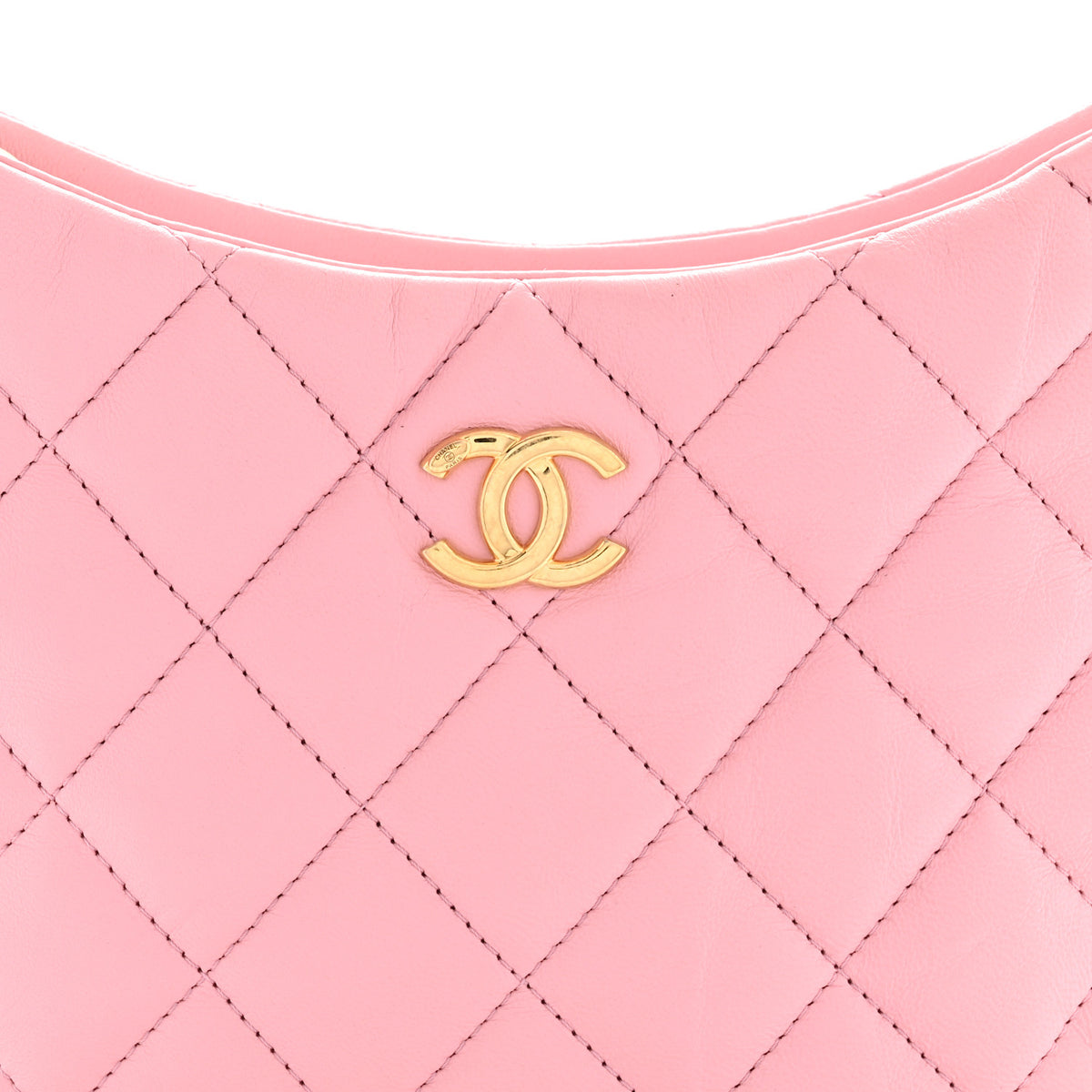 Lambskin Quilted CC Links Hobo Light Pink