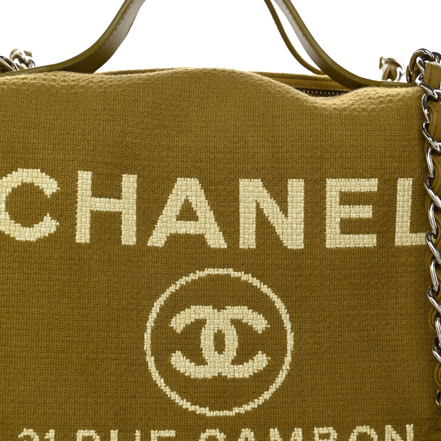 Chanel Mixed Fibers Large Deauville Bowling Bag Green 8 of 11