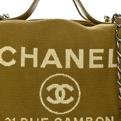 Chanel Mixed Fibers Large Deauville Bowling Bag Green 8 of 11