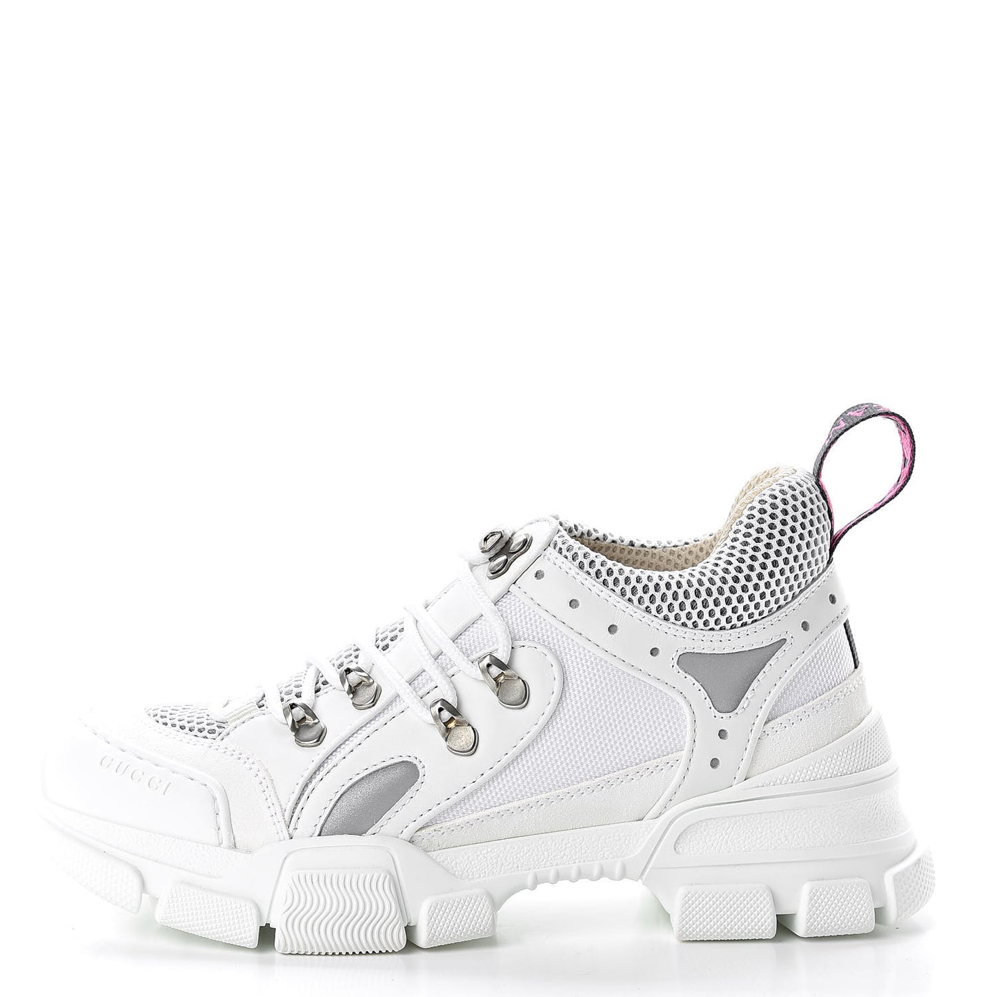 X SEGA Mesh Calfskin Suede Removable Crystals Womens Flashtrek Sneakers 37 Great White