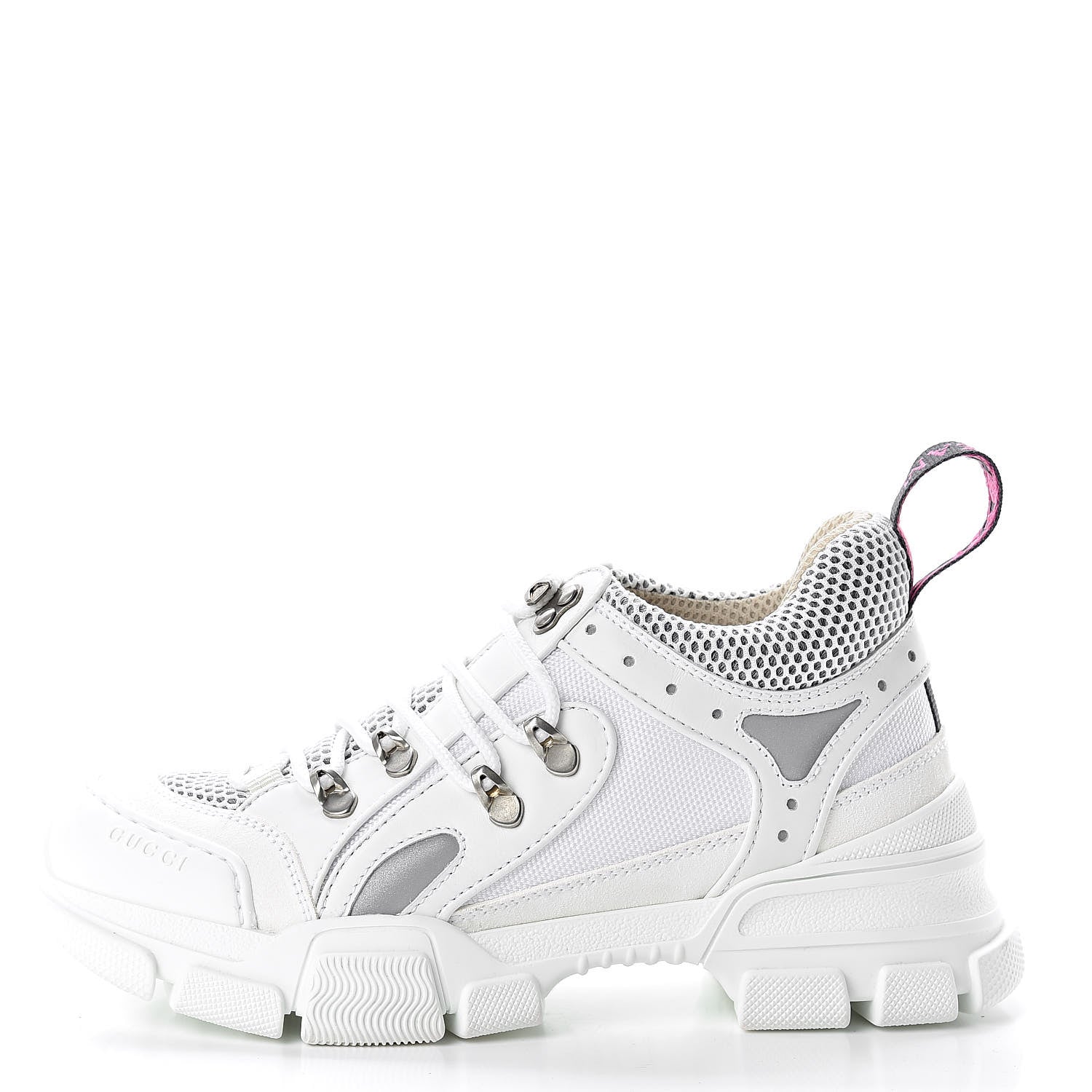 Gucci X SEGA Mesh Calfskin Suede Removable Crystals Womens Flashtrek Sneakers 37 Great White 10 of 11