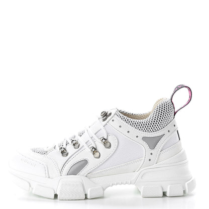 Gucci X SEGA Mesh Calfskin Suede Removable Crystals Womens Flashtrek Sneakers 37 Great White 10 of 11