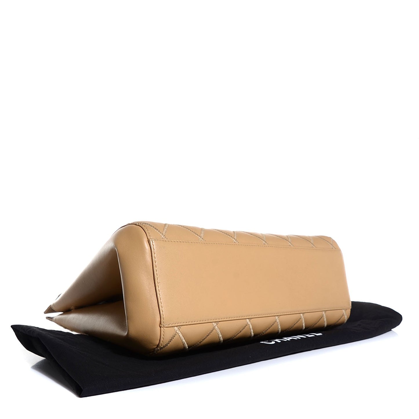 Lambskin Quilted Shoulder Bag Beige