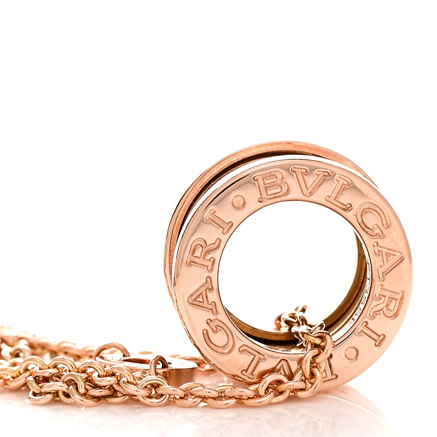 Bulgari 18K Rose Gold B.Zero1 Pendant Necklace 4 of 6
