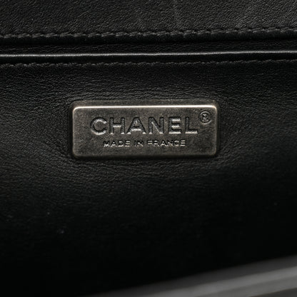 Chanel Patent Snakeskin Medium Boy Flap Black 7 of 11