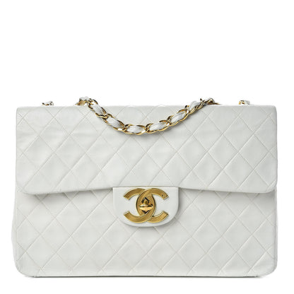 Chanel Lambskin Quilted XL Jumbo Single Flap White 1 of 18