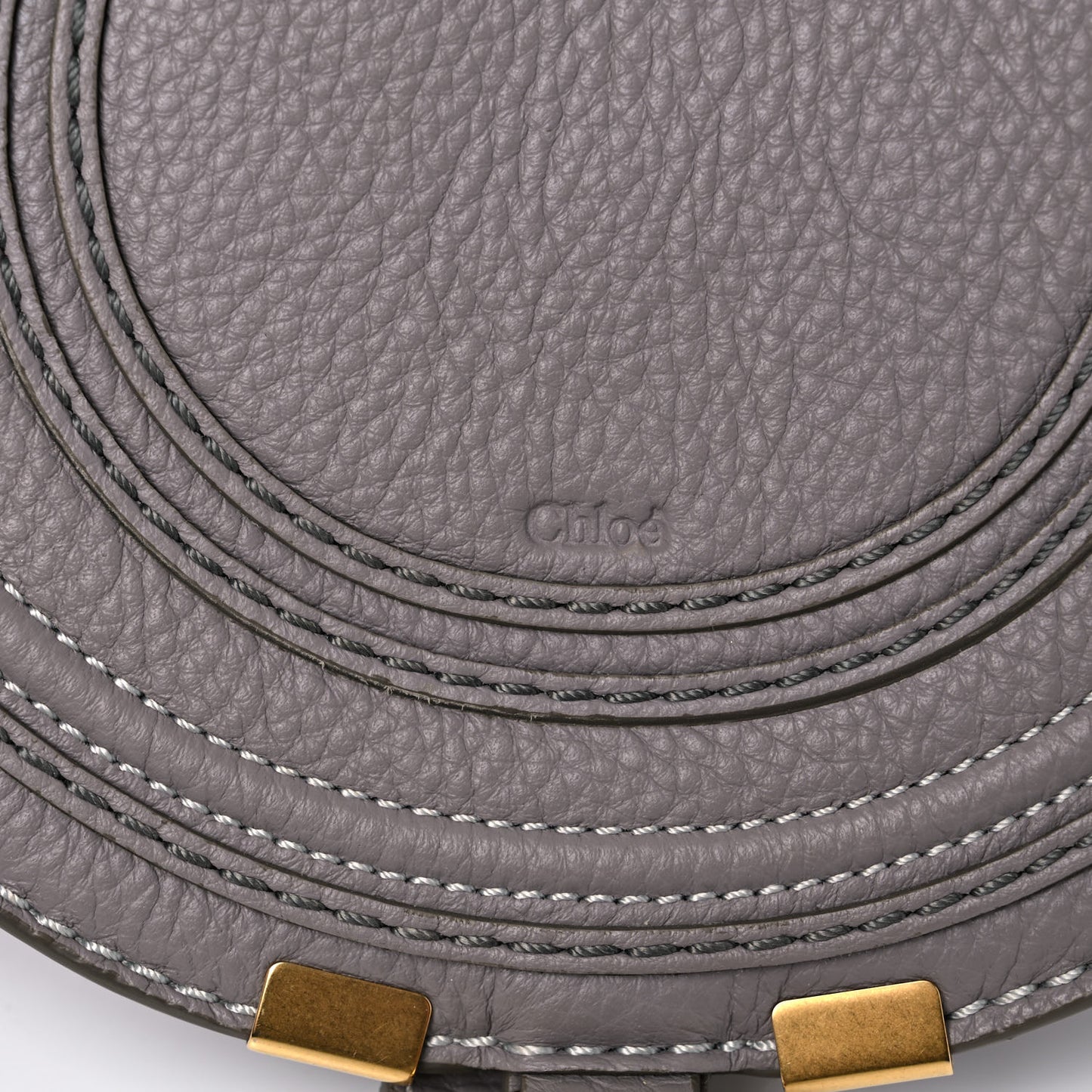 Calfskin Mini Marcie Round Crossbody Bag Cashmere Grey