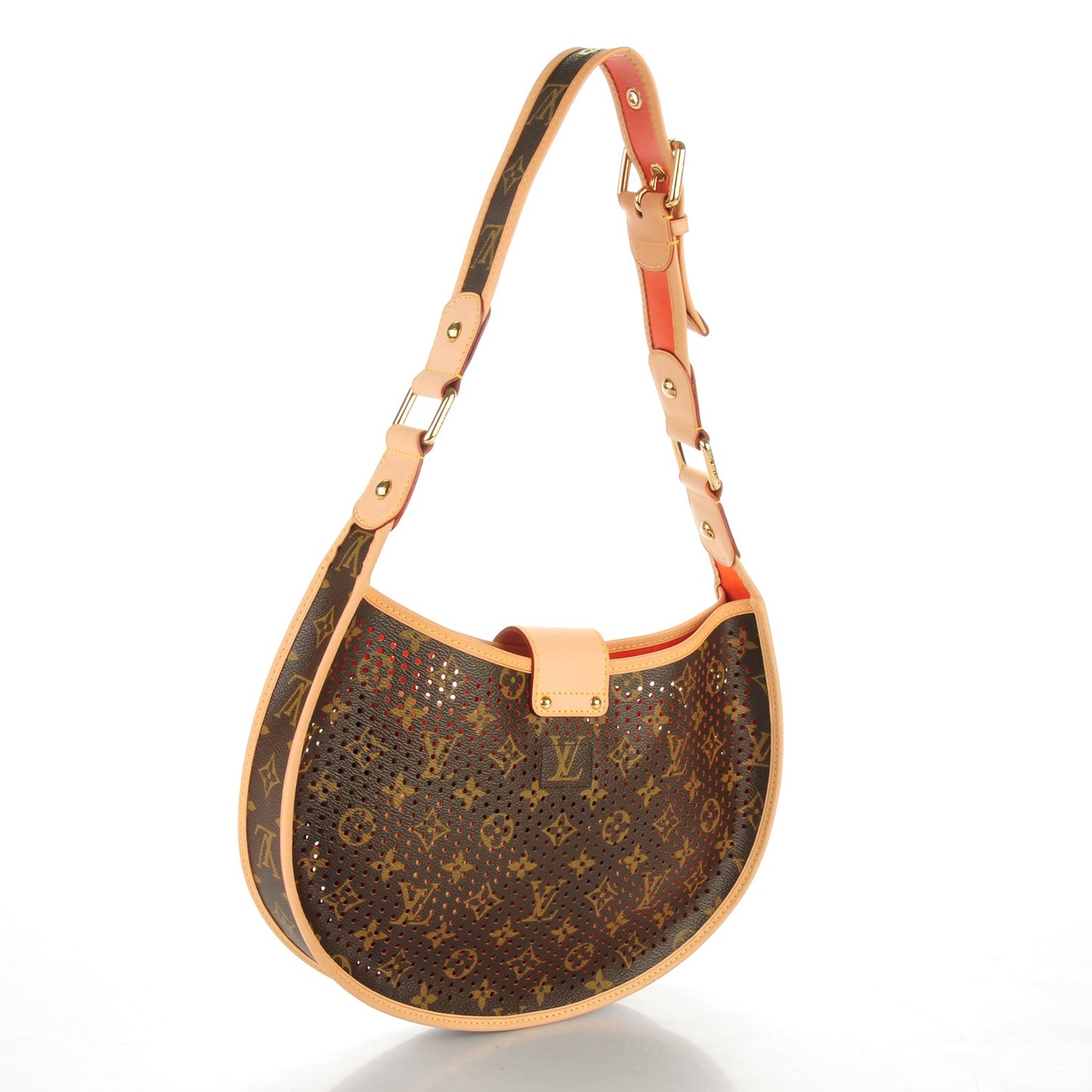Monogram Perforated Demi-Lune Orange