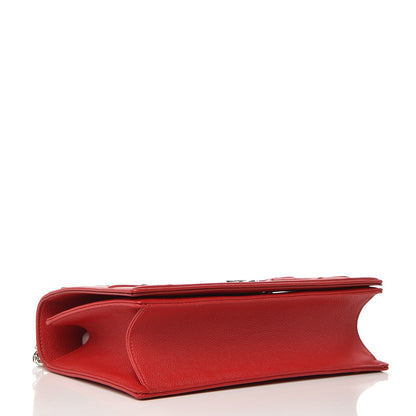 Christian Dior Grained Calfskin Medium Diorama Flap Bag Red 5 of 10
