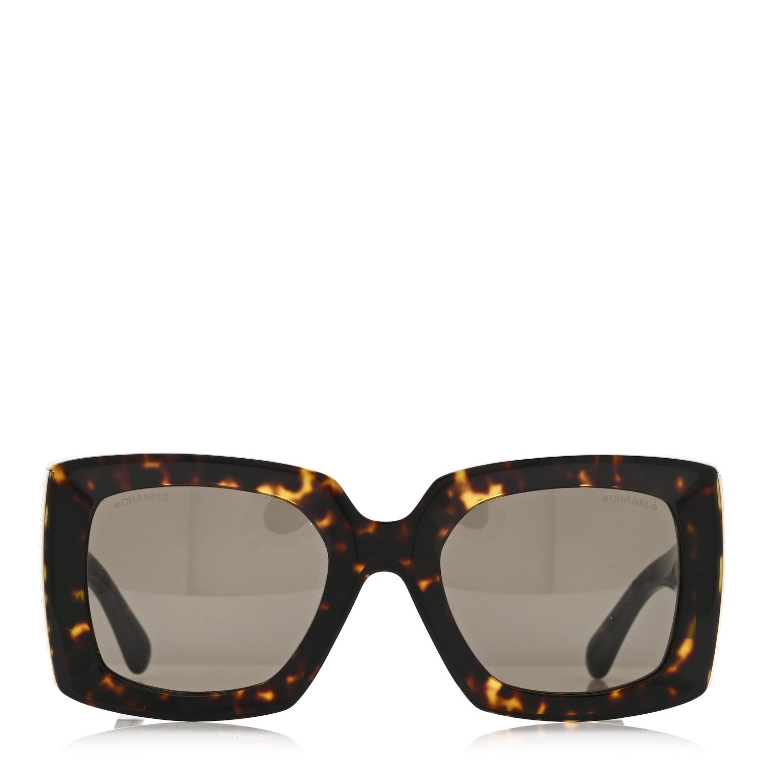 Chanel Acetate Rectangle Sunglasses 5435-A Tortoise 3 of 7