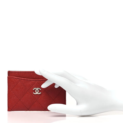 Chanel Caviar Quilted Card Holder Red 2 of 11