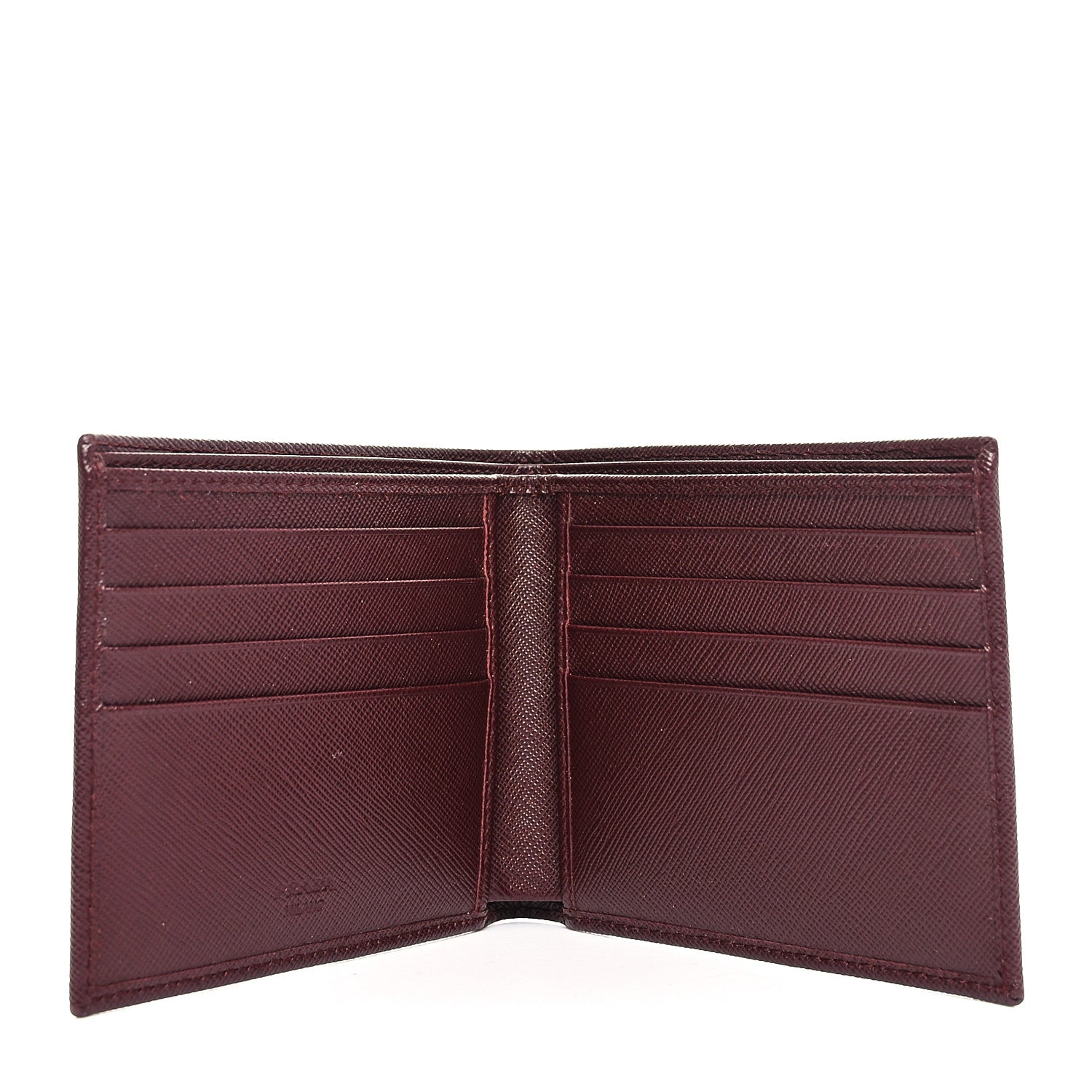 Prada Saffiano Tri-Color Bi-Fold Wallet Granato 6 of 10