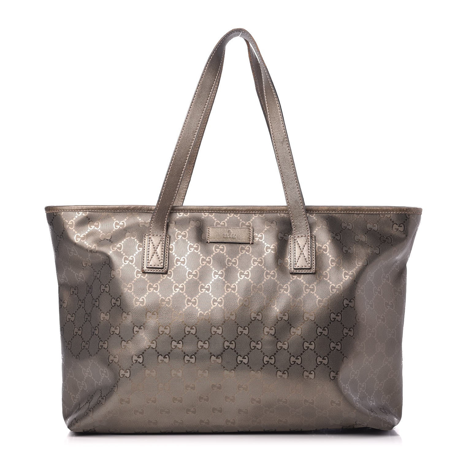 Gucci Imprime Monogram Medium Zippered Shopping Tote Pewter 1 of 10