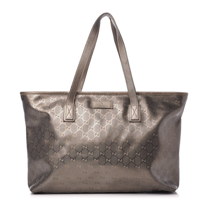 Gucci Imprime Monogram Medium Zippered Shopping Tote Pewter 1 of 10