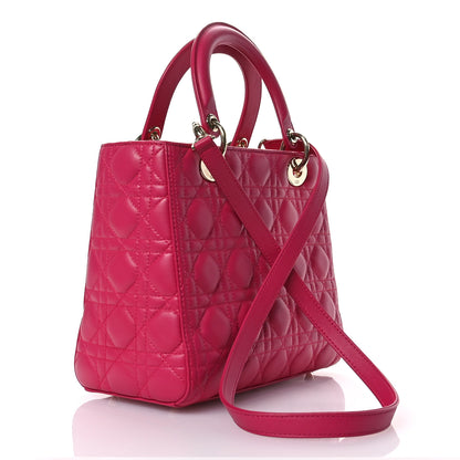Christian Dior Lambskin Cannage Medium Lady Dior Fuchsia 3 of 10