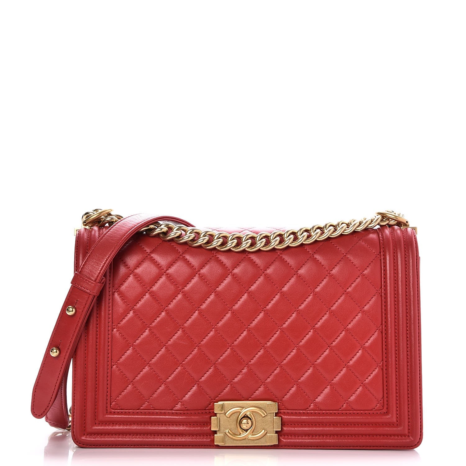 Chanel Lambskin Quilted New Medium Boy Flap Red 1 of 8