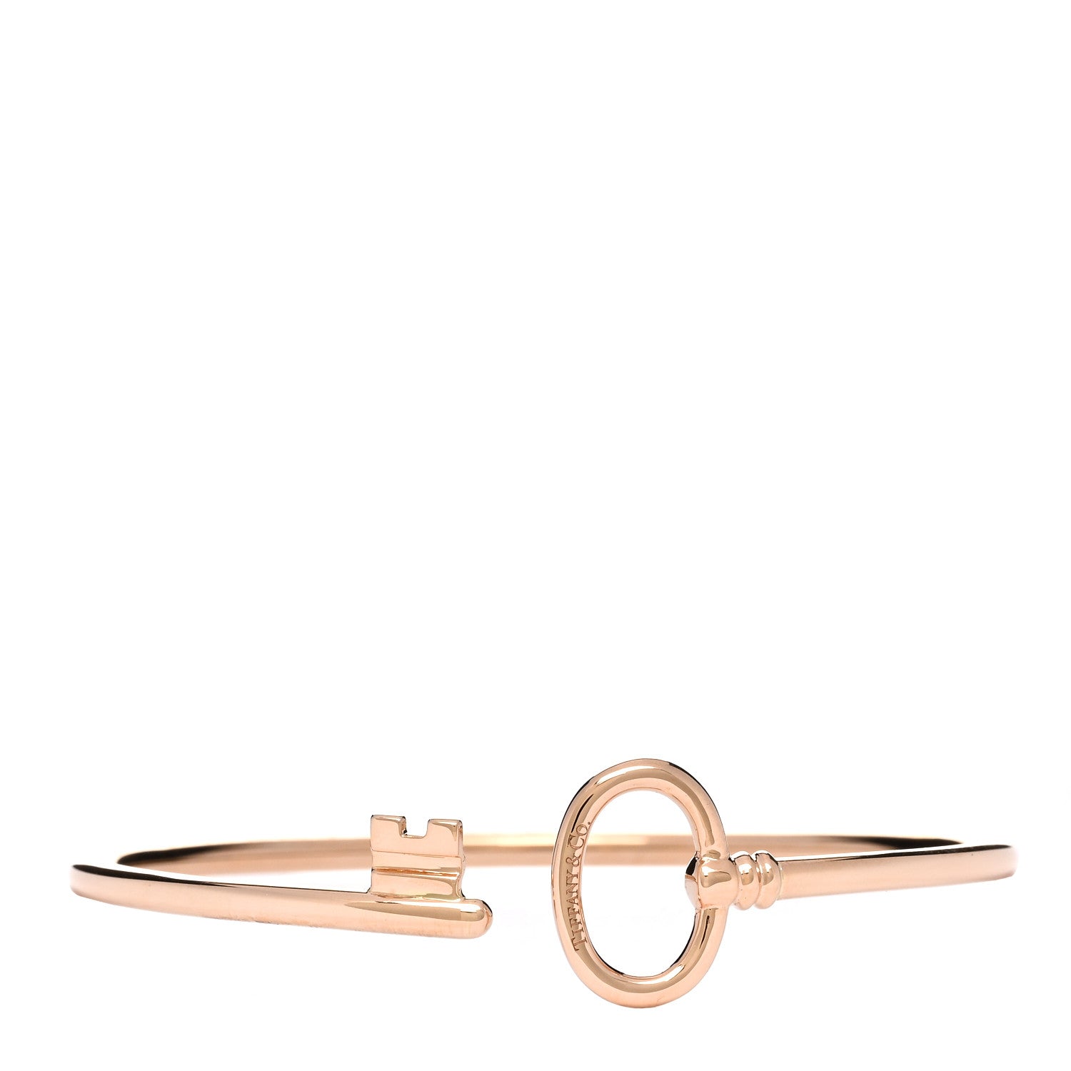 Tiffany 18K Rose Gold Keys Wire Bracelet 1 of 3
